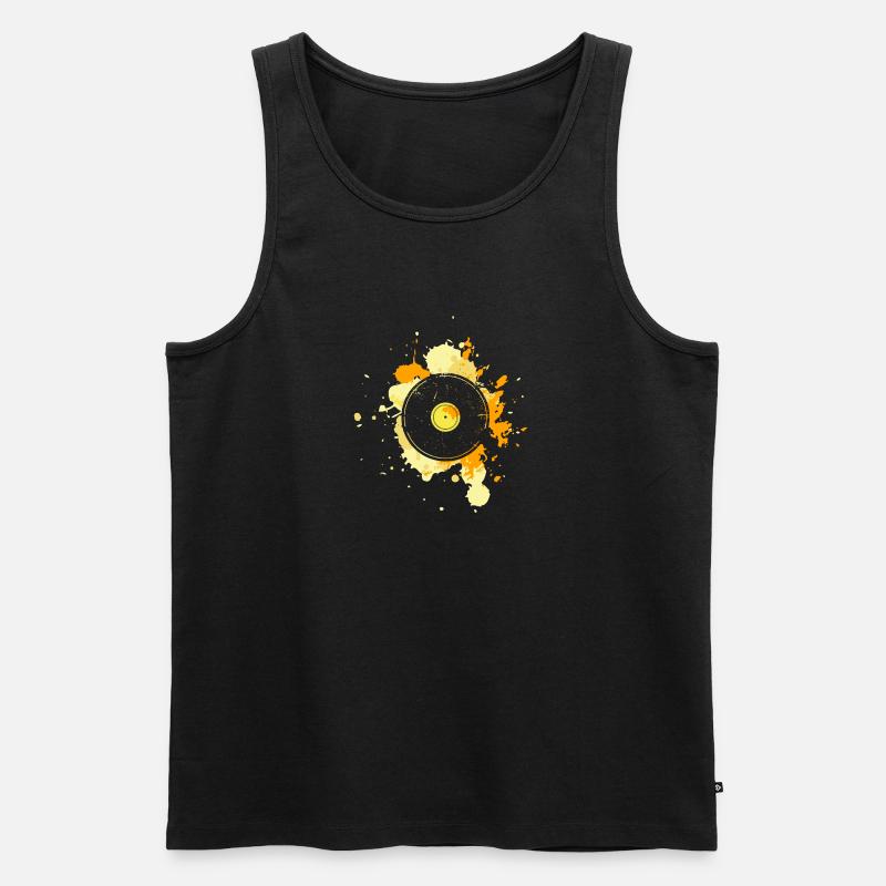Vinyl - Männer Premium Bio Tank Top - Schwarz