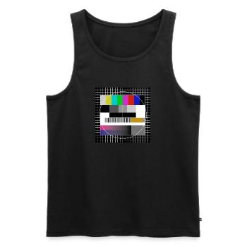 sendepause - Männer Premium Bio Tank Top - Schwarz - Vorne - AI Model Male 178 light (178cm)