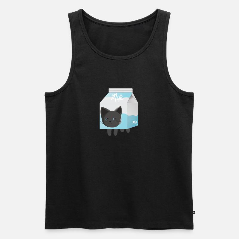 Milch - Männer Premium Bio Tank Top - Schwarz