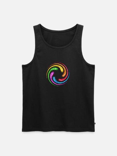 Infinity Spirale Unendlichkeit Steine Regenbogen - Männer Premium Bio Tank Top - Schwarz