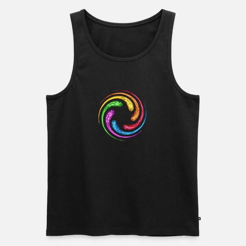 Infinity Spirale Unendlichkeit Steine Regenbogen - Männer Premium Bio Tank Top - Schwarz