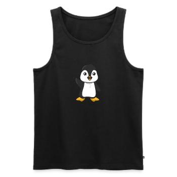 Pinguin Geschenk Tier niedlich Comic Tier Pinguine - Männer Premium Bio Tank Top - Schwarz - Vorne - Michal (187cm)