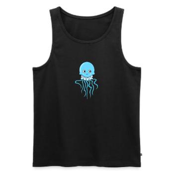 Méduse mer cadeau plage dessin animé animal plage - Débardeur bio Premium Homme - noir - Devant - Michal (187cm)