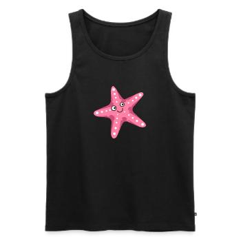 Seestern Geschenk Meer Tier Strand Urlaub Comic - Männer Premium Bio Tank Top - Schwarz - Vorne - AI Model Male 178 light (178cm)