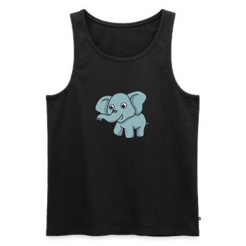 Elephant cartoon gift animal child proboscis cute - Men's Premium Organic Tank Top - black - Front - Michal (187cm)