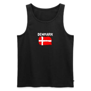 Denmark flag motif danish flag drawing - Men's Premium Organic Tank Top - black - Front - Michal (187cm)