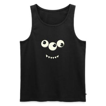 Monster halloween gift eyes children cartoon - Men's Premium Organic Tank Top - black - Front - Michal (187cm)
