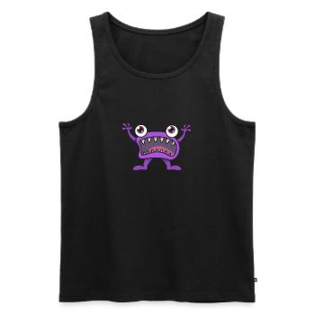 Monster cartoon eyes gift halloween funny - Men's Premium Organic Tank Top - black - Front - AI Model Male 178 light (178cm)