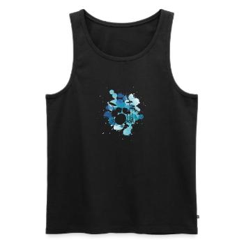 Schlagzeug - Männer Premium Bio Tank Top - Schwarz - Vorne - AI Model Male 178 light (178cm)