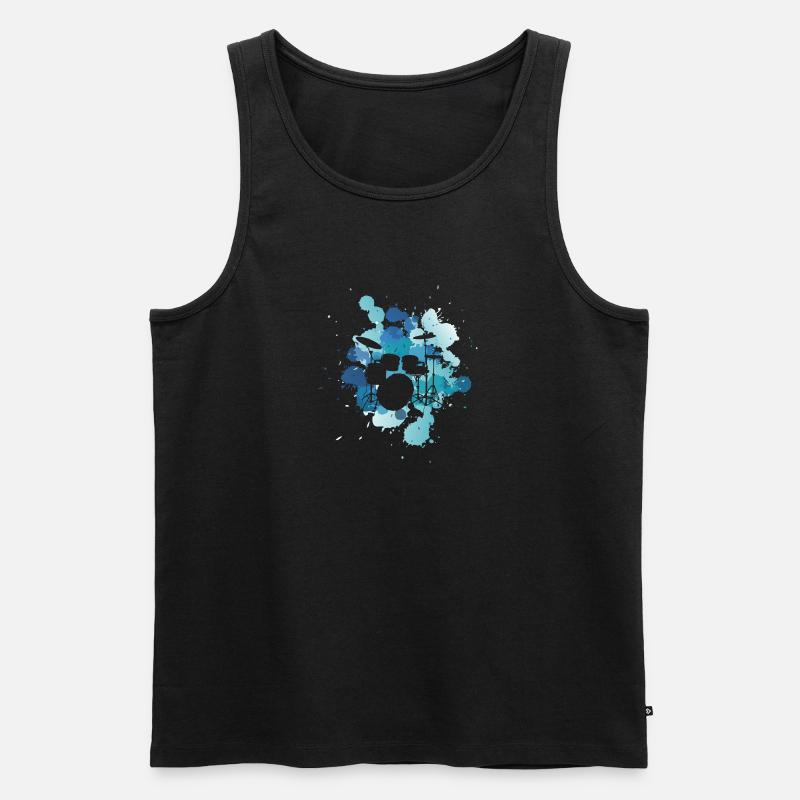 Schlagzeug - Männer Premium Bio Tank Top - Schwarz