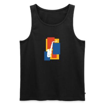 Saxophon - Männer Premium Bio Tank Top - Schwarz - Vorne - Michal (187cm)