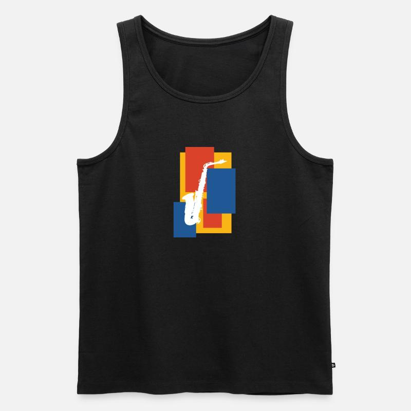 Saxophon - Männer Premium Bio Tank Top - Schwarz