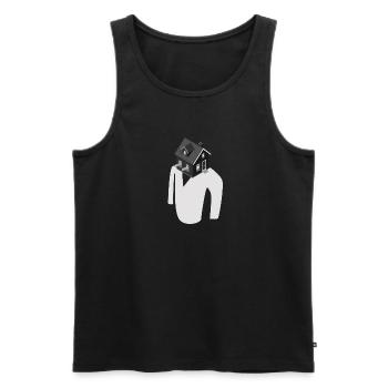 Observation house building gift - Men's Premium Organic Tank Top - black - Front - AI Model Male 178 light (178cm)
