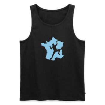 Bouldern Escalade France Carte Cadeau - Débardeur bio Premium Homme - noir - Devant - Michal (187cm)