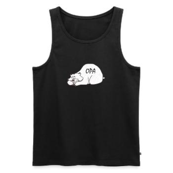 Cuddly grandpa bear sleeping - Men's Premium Organic Tank Top - black - Front - AI Model Male 178 light (178cm)