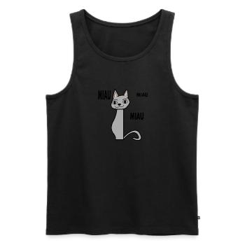 meowing gray cat with light brown ears - Men's Premium Organic Tank Top - black - Front - AI Model Male 178 light (178cm)