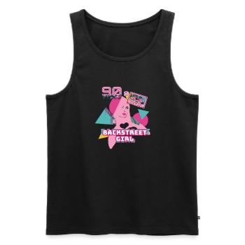 backstreet girl, backstreet, rétro, 90's.90s - Débardeur bio Premium Homme - noir - Devant - AI Model Male 178 light (178cm)