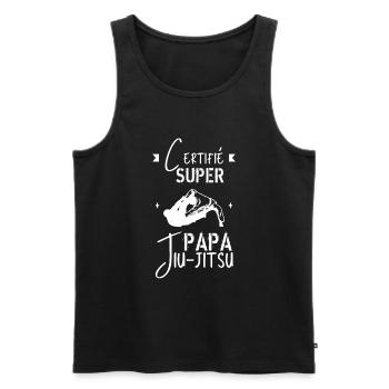 Certifié super papa Jiu jitsu - Débardeur bio Premium Homme - noir - Devant - Michal (187cm)