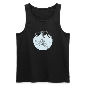 Find your line - alpine skiing - Men's Premium Organic Tank Top - black - Front - Michal (187cm)