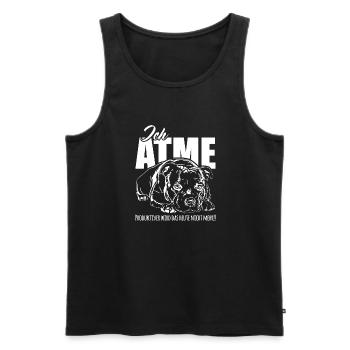STAFFORDSHIRE BULLTERRIER ich atme Hunde Spruch - Männer Premium Bio Tank Top - Schwarz - Vorne - AI Model Male 178 light (178cm)
