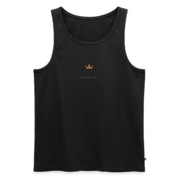 Holzapfel Original Family Logo - Men's Premium Organic Tank Top - black - Front - Michal (187cm)