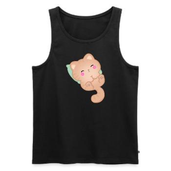Cute Sleeping Cat Gift Idea Kitten - Men's Premium Organic Tank Top - black - Front - AI Model Male 178 light (178cm)