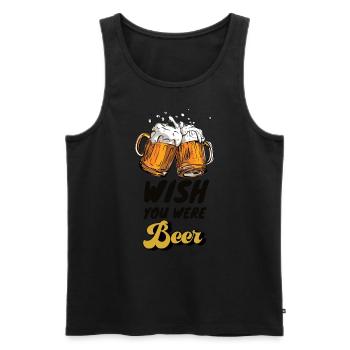 Bier - cooler Spruch fürs Festival - Männer Premium Bio Tank Top - Schwarz - Vorne - Michal (187cm)