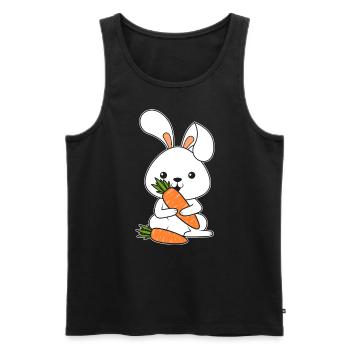 Lapin Légume Carotte Cadeau de lapin de Pâques - Débardeur bio Premium Homme - noir - Devant - Michal (187cm)