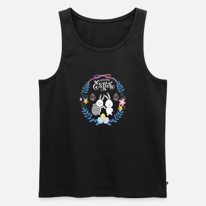 Frohe Ostern - Männer Premium Bio Tank Top - Schwarz