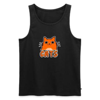 Süße Comic Katze - Männer Premium Bio Tank Top - Schwarz - Vorne - Michal (187cm)