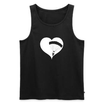Herz Fallschirm Skydive - Männer Premium Bio Tank Top - Schwarz - Vorne - Michal (187cm)