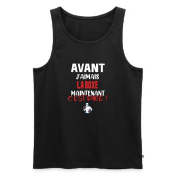 Avant j'aimais la boxe maintenant c'est pire ! - Débardeur bio Premium Homme - noir - Devant - Michal (187cm)