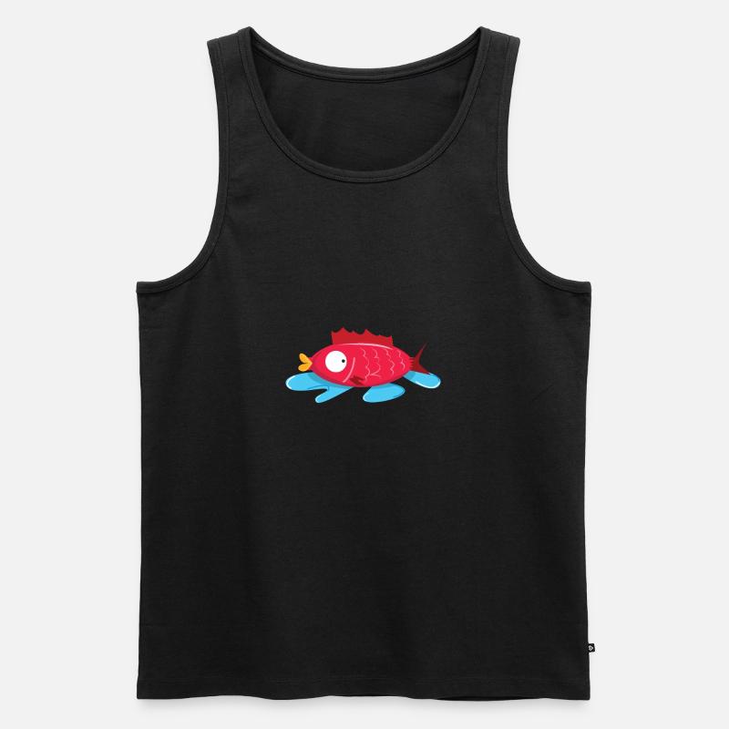 Fisch ohne wasser - Männer Premium Bio Tank Top - Schwarz
