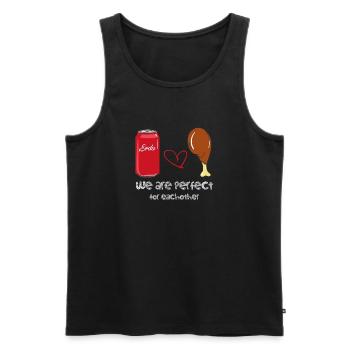 Amour parfait entre nourriture et boisson - Débardeur bio Premium Homme - noir - Devant - Michal (187cm)