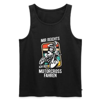 Enduro Motorrad Motocross Fahren Dirt Biker Jungen - Männer Premium Bio Tank Top - Schwarz - Vorne - Michal (187cm)