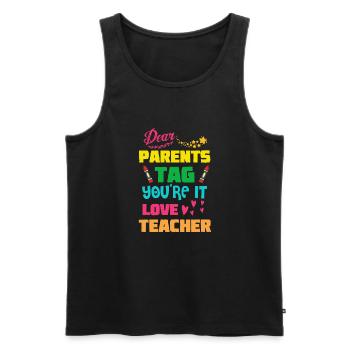 Liebe Eltern Tag Du bist es, Liebeslehrer - Männer Premium Bio Tank Top - Schwarz - Vorne - Michal (187cm)