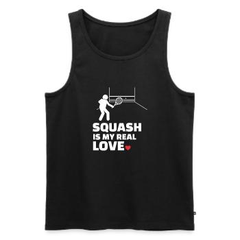I love squash - Men's Premium Organic Tank Top - black - Front - AI Model Male 178 light (178cm)