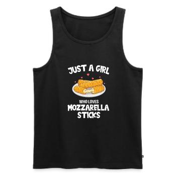 girl who loves mozzarella sticks cheese - Men's Premium Organic Tank Top - black - Front - AI Model Male 178 light (178cm)