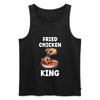 Funny Fried Chicken Man Boy Gift - Men's Premium Organic Tank Top - black - Front - Michal (187cm)