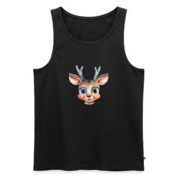 Deer Forest Animal Drawing - Men's Premium Organic Tank Top - black - Front - Michal (187cm)