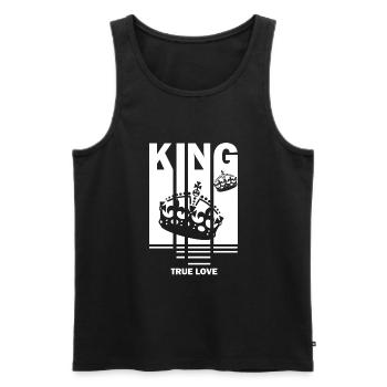 KING - Men's Premium Organic Tank Top - black - Front - AI Model Male 178 light (178cm)