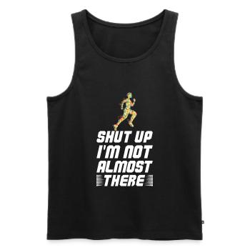 Läufer Marathon Halbmarathon - Marathontraining - Männer Premium Bio Tank Top - Schwarz - Vorne - Michal (187cm)