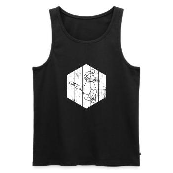 Handballspieler Skizze - Männer Premium Bio Tank Top - Schwarz - Vorne - Michal (187cm)