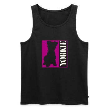 Yorkie Yorkshire Terrier Silhouette - Männer Premium Bio Tank Top - Schwarz - Vorne - Michal (187cm)