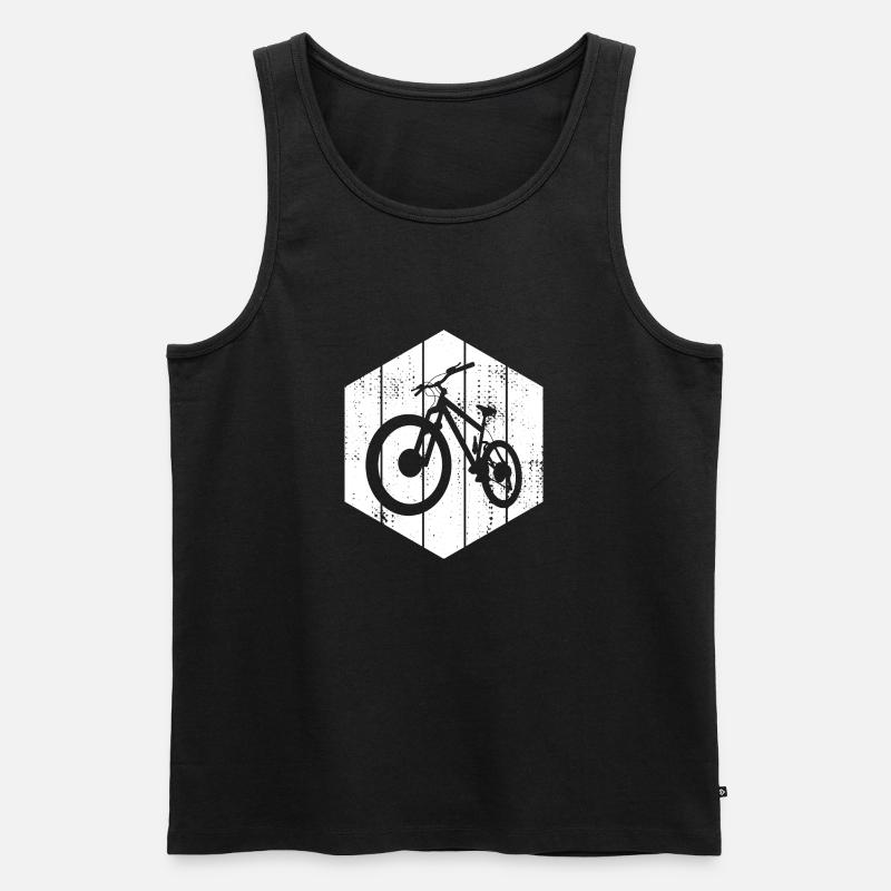 Mountain biking sketch - Men's Premium Organic Tank Top - black