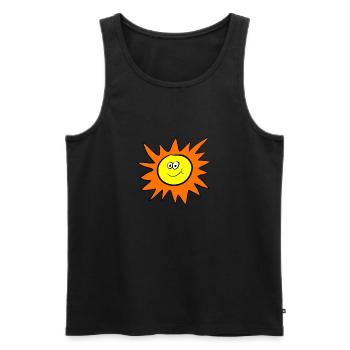 Sun - Männer Premium Bio Tank Top - Schwarz - Vorne - AI Model Male 178 light (178cm)
