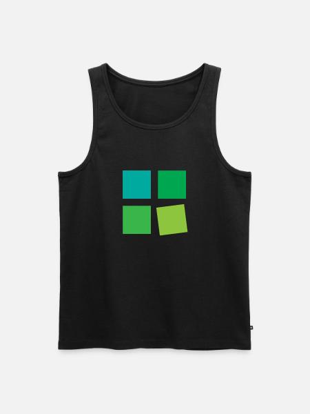 Green square tiles - Men's Premium Organic Tank Top - black