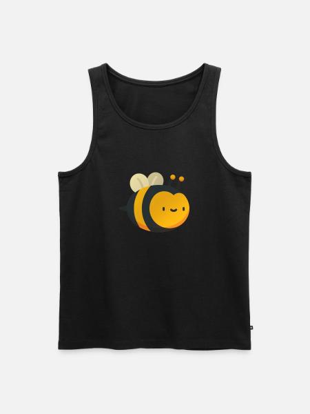 happy cute bee - Men's Premium Organic Tank Top - black
