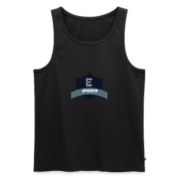 logo e sports - Débardeur bio Premium Homme - noir - Devant - AI Model Male 178 light (178cm)
