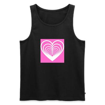 Coeurs Mêlés Rose - Débardeur bio Premium Homme - noir - Devant - Michal (187cm)
